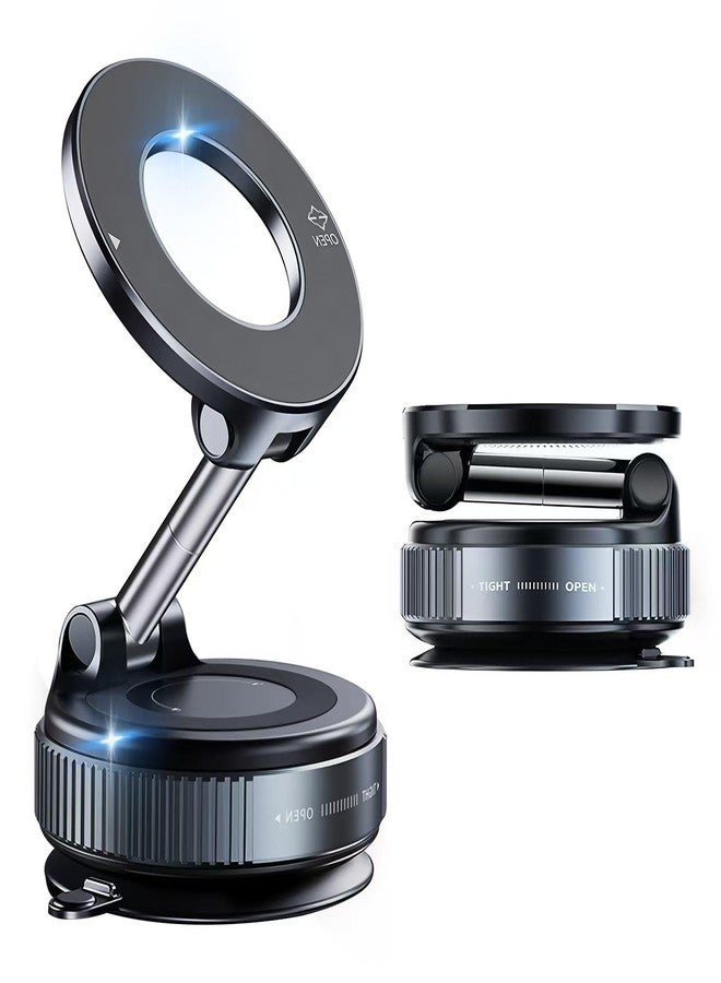 YAOKEEP Magnetic Car Phone Holder for Magsafe [96+LBS Suction & 2800gf Magnetic], 360°Adjustable Vacuum Suction Cup Car Phone Mount, Car Mount for iPhone 17 Pro Max 16 15 14 13 12 - Image 1
