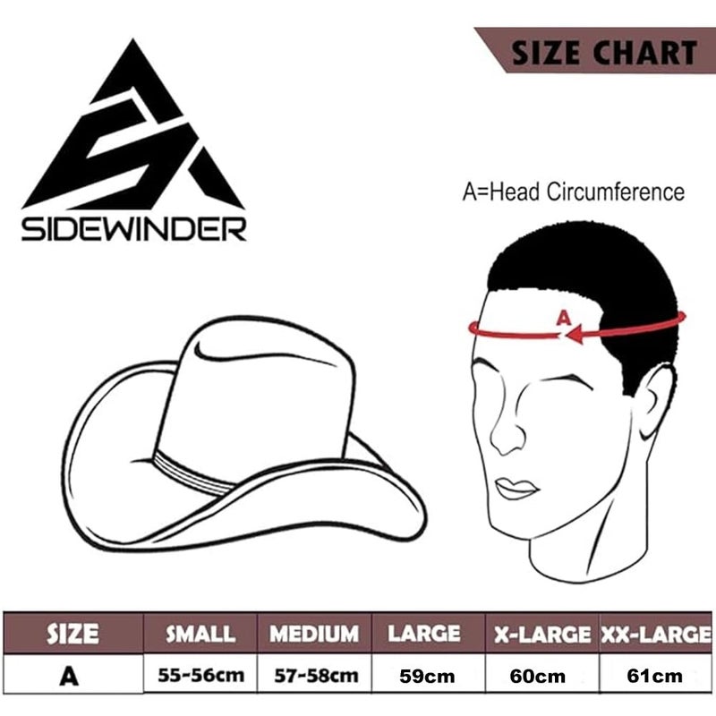 Sidewinder Australian Leather Cowboy Hat Bush Aussie Style Summer Western Outback Black and Brown Cowgirl Christmas Hat - Image 2