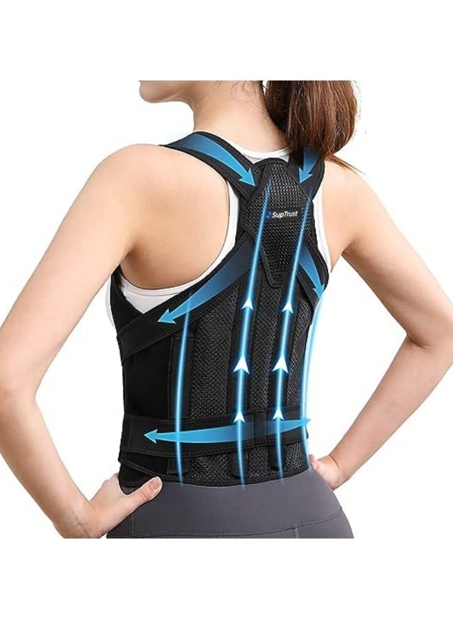Back Brace Posture Corrector for Women and Men, Back Support Belt for Women, Upper Back Brace for Posture, Back Straightener Posture Corrector, Upper and Lower Back Pain Relief - Image 1
