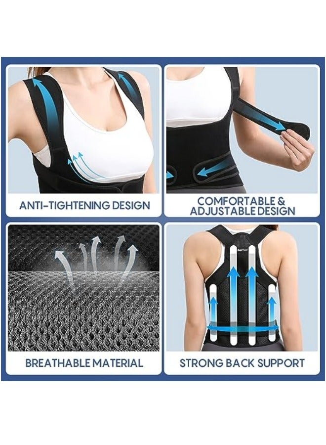 Back Brace Posture Corrector for Women and Men, Back Support Belt for Women, Upper Back Brace for Posture, Back Straightener Posture Corrector, Upper and Lower Back Pain Relief - Image 4