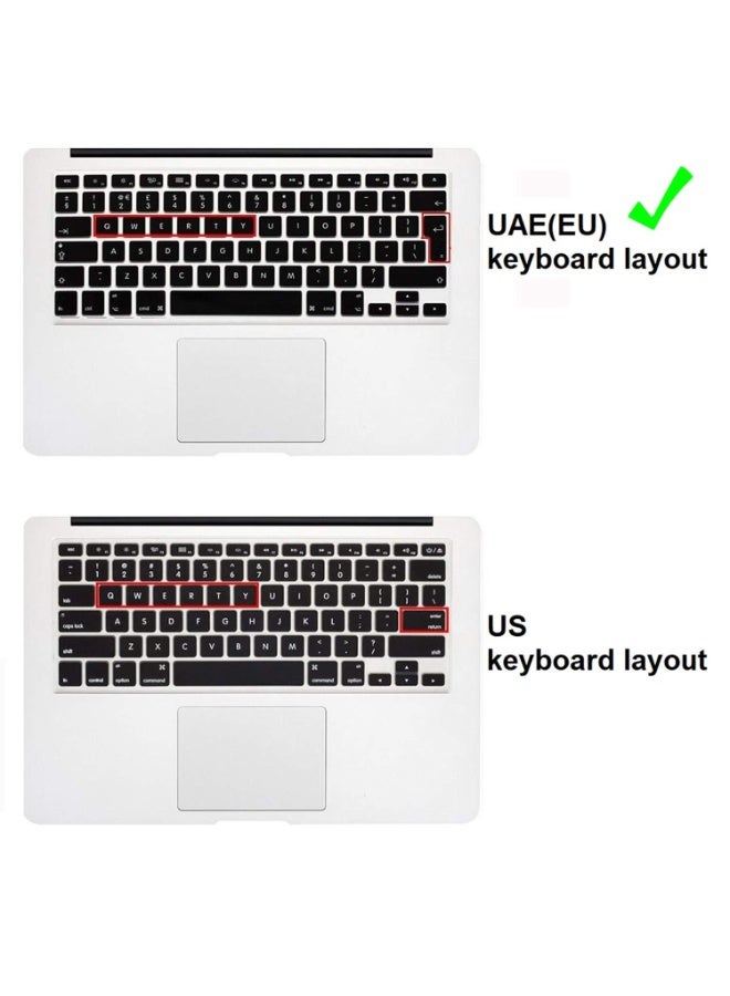 Keyboard Silicone Protector UAE/EU Layout, English Arabic Keyboard Cover Skin Film Compatible with Macbook Pro/air Retina 13"/15" (Released Before 2018) - Image 3