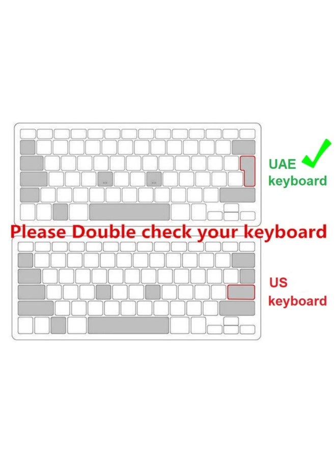 Keyboard Silicone Protector UAE/EU Layout, English Arabic Keyboard Cover Skin Film Compatible with Macbook Pro/air Retina 13"/15" (Released Before 2018) - Image 4