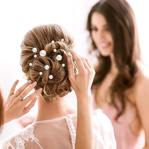 Dayofun 18 Pieces Wedding Pearl Hair Pins, U Pearl Shaped Hair Accessories for Brides Bridesmaids Women, Gold - Image 4