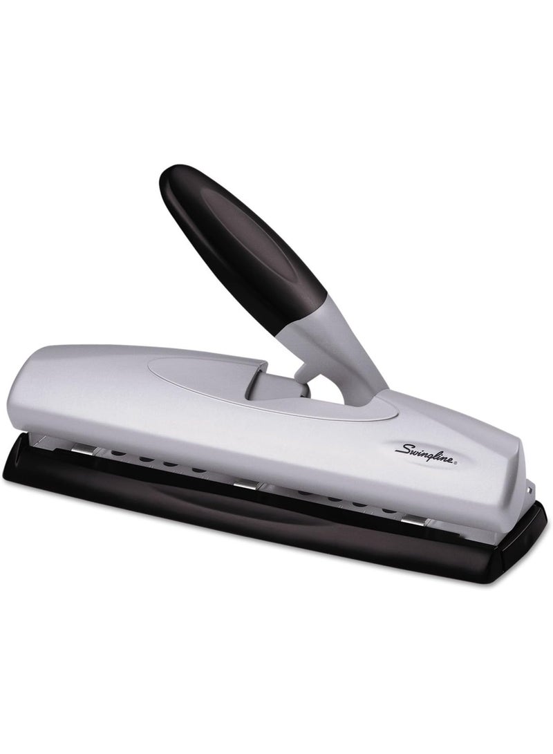 Swingline Swingline 3 Hole Punch, 20 Sheet Capacity Three Hole Puncher 3 Ring, Adjustable 2-7 Hole Paper Punch, LightTouch Low Effort, Black & Silver (74030) - Image 4