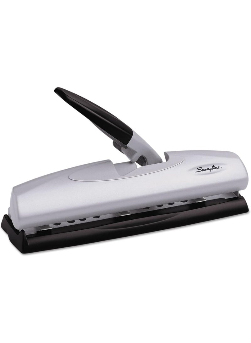 Swingline Swingline 3 Hole Punch, 20 Sheet Capacity Three Hole Puncher 3 Ring, Adjustable 2-7 Hole Paper Punch, LightTouch Low Effort, Black & Silver (74030) - Image 1