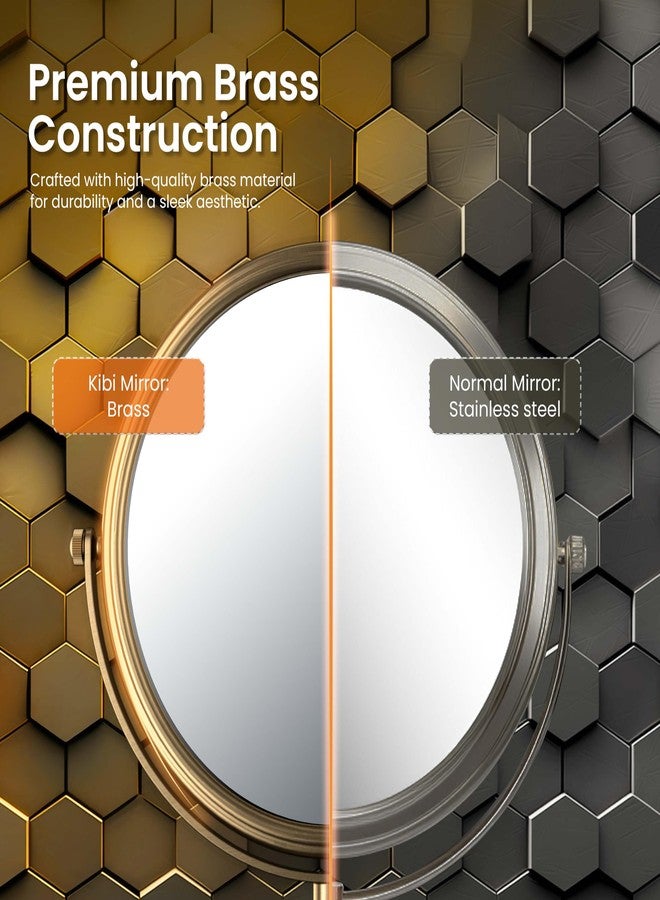 KIBI Free Standing Magnifying Makeup Mirror | Dual-Sided 1X/5X Magnification | 360° Rotating Vanity Mirror for Precise Grooming, Skincare & Beauty (Chrome, KMM103) - Image 3