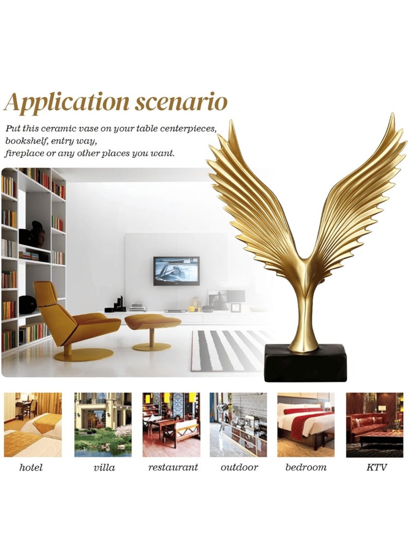 المي هومي تمثال النسر الذهبي الطائر – تمثال فاخر من الراتينج الحديث، ديكور مهيب للمنازل والمكاتب، قطعة فنية أنيقة لغرف المعيشة، غرف النوم، المكتبات، والمطاعم - Image 5