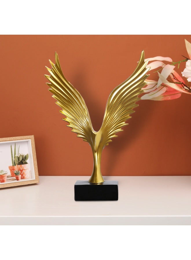 المي هومي تمثال النسر الذهبي الطائر – تمثال فاخر من الراتينج الحديث، ديكور مهيب للمنازل والمكاتب، قطعة فنية أنيقة لغرف المعيشة، غرف النوم، المكتبات، والمطاعم - Image 4