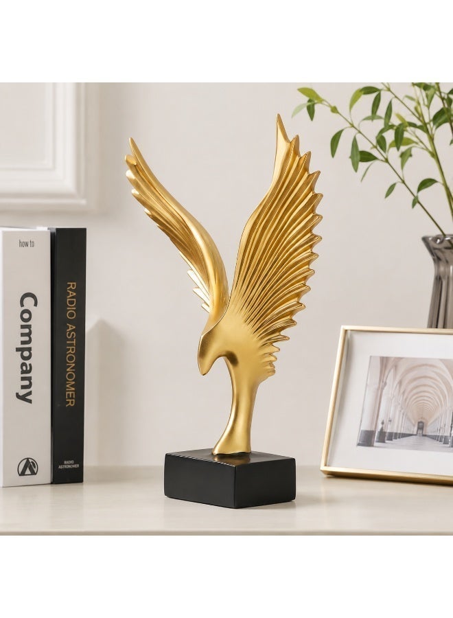 ALMiHomi Golden Soaring Eagle Statue – Luxurious Modern Resin Sculpture, Majestic Home & Office Décor, Elegant Art Piece for Living Room, Bedroom, Study, and Hotel - Image 2