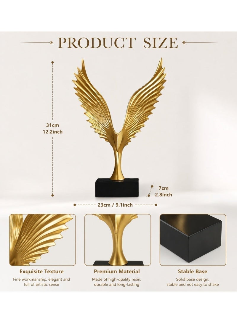 ALMiHomi Golden Soaring Eagle Statue – Luxurious Modern Resin Sculpture, Majestic Home & Office Décor, Elegant Art Piece for Living Room, Bedroom, Study, and Hotel - Image 5