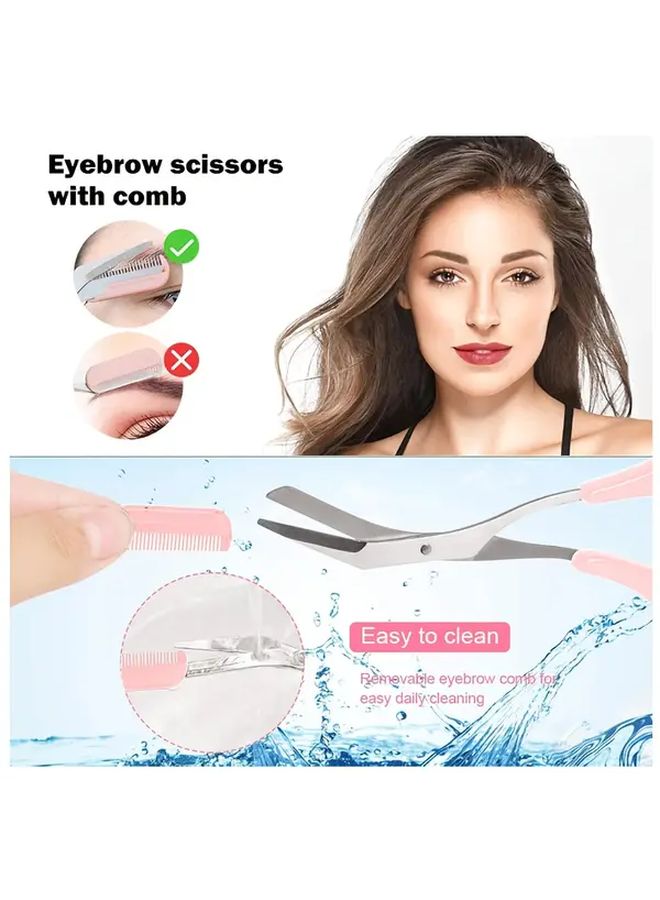 Professional Eyebrow Scissors And Trimmer Set With Comb For Precise Shaping - Image 2
