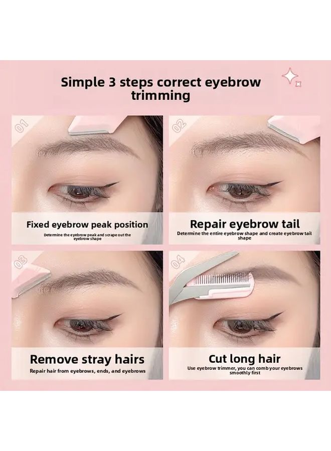 Professional Eyebrow Scissors And Trimmer Set With Comb For Precise Shaping - Image 5