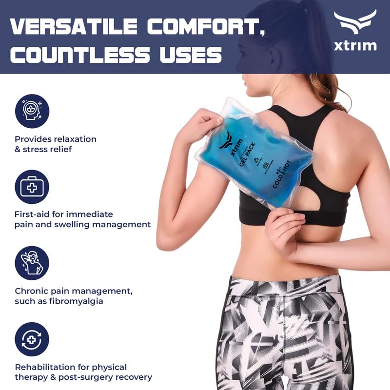 Vifitkit VFK by Xtrim Reusable Hot and Cold Gel Pack, Pack of 2, Ice Pack Bag for Relief - Multi-Purpose Hot and Cold Therapy Gel Ice Pack, Hot Bag Gel Healing Pad for Pain Relief - Image 3