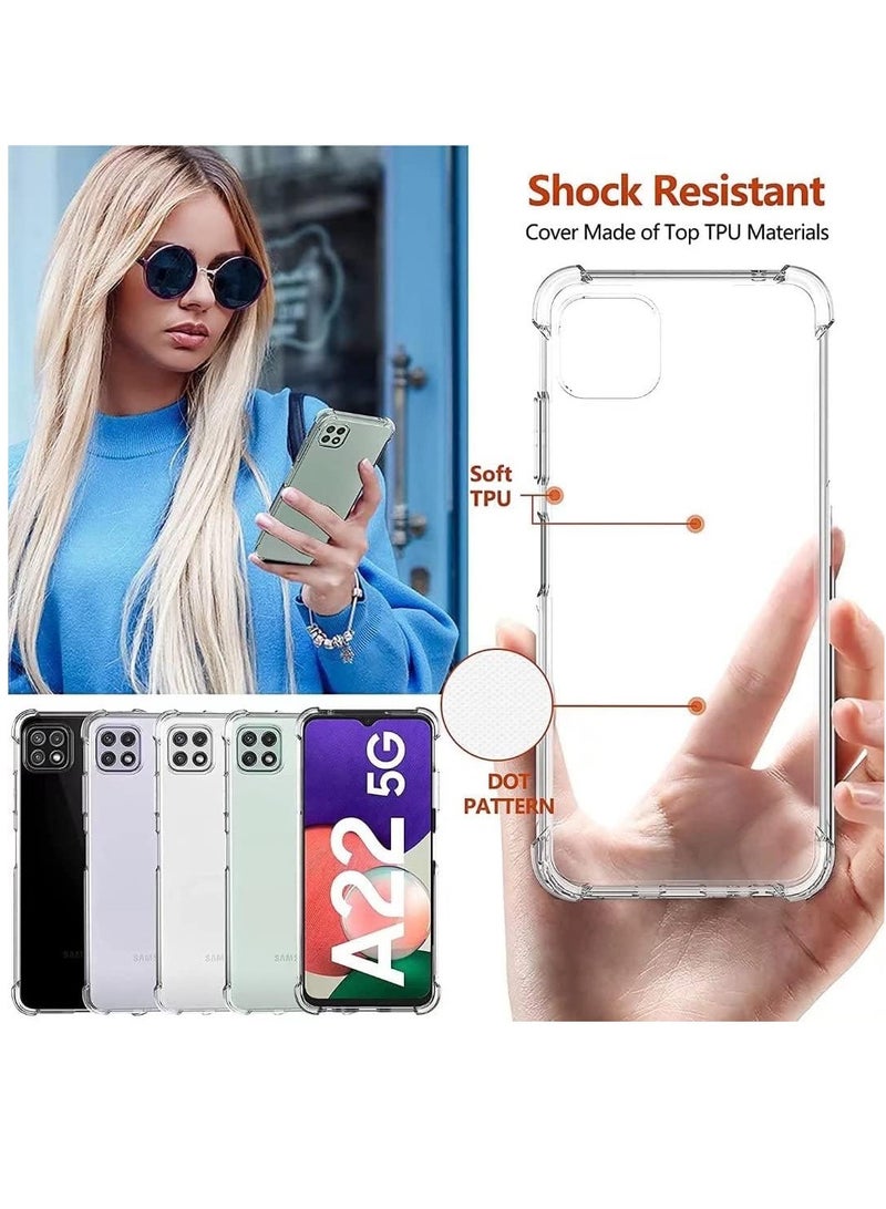 ELTRAZONE Samsung Galaxy A22 5G Case Cover Protective Shock Absorption Bumper soft Transparent Case (Clear) - Image 4