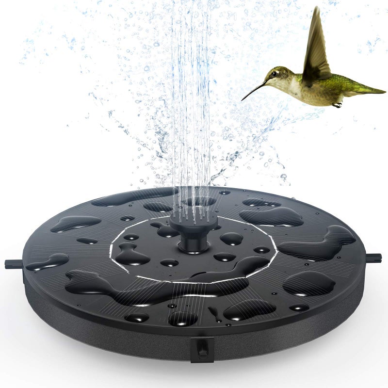 AUTGA Solar Fountain, Floating Solar Powered Water Fountain Pump for Bird Bath, Garden, Pond, Pool, Outdoor (1W) - Image 1