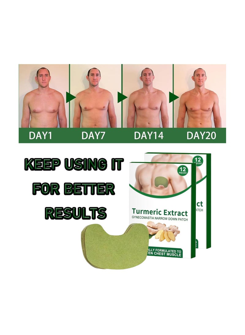 SYOSI Gynecomastia Compress Patch, Gynecomastia Tightening Ginger Patch, Ginger Cream for Men, Tightening Chest Muscles with Natural Ingredients, Shrinks Men Chest Tightening Ginger Cellulite Patch (2 Set)  - Image 4