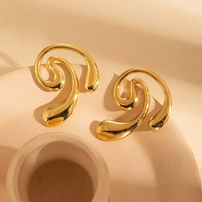 حلق أستانليس ستيل ذهبي - Image 1