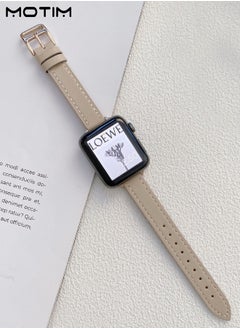 Motim Slim Leather Bands Compatible with Apple Watch Band 38mm/40mm/41mm, Genuine Leather Top Grain Wristband, Thin Adjustable Replacement Strap for iWatch Ultra SE Series 10/9/8/7/6/5/4/3/2/1  - Image 4