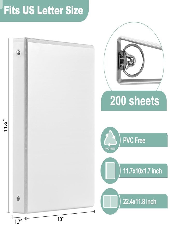 SUIN Economy 1-Inch 3-Ring-Binder, Round Ring Binder, Customizable Clear View Cover, 1'' Binders for Office/School (White - 12 Packs) - Image 2