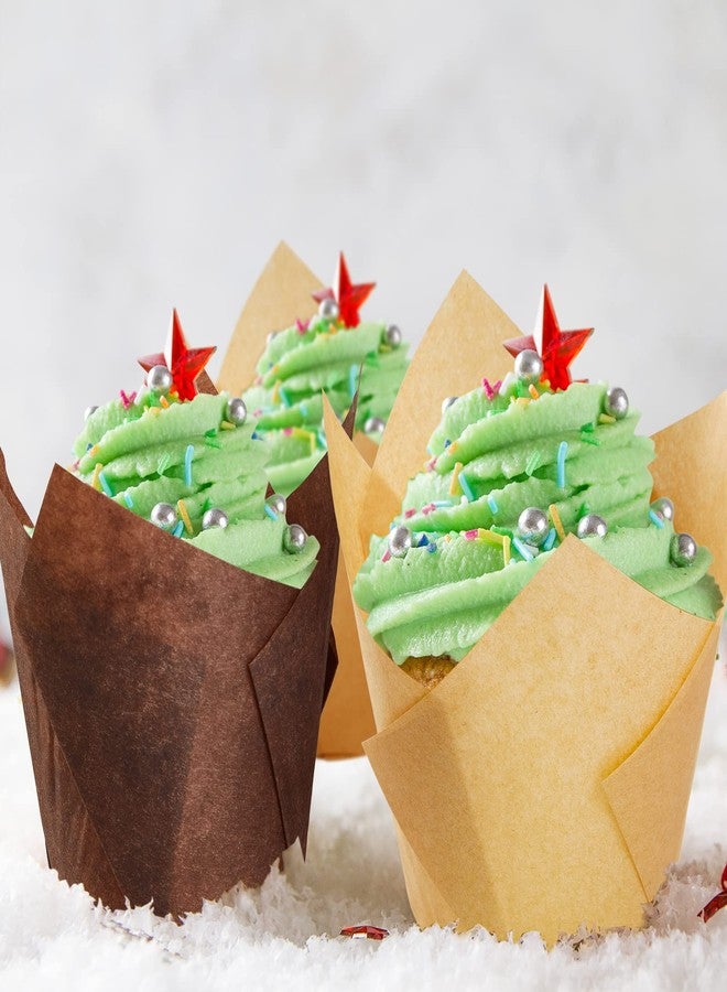 Potchen 800 Pcs Tulip Cupcake Liners Baking Cups Muffin Baking Cupcake Liners Wrappers Greaseproof Tulip Cups Holders for Party Wedding Birthday Baby Showers(Solid,Classic Style) - Image 5
