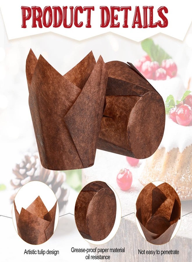 Potchen 800 Pcs Tulip Cupcake Liners Baking Cups Muffin Baking Cupcake Liners Wrappers Greaseproof Tulip Cups Holders for Party Wedding Birthday Baby Showers(Solid,Classic Style) - Image 3