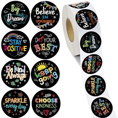 Geyee 1000 Pcs Kindness and Vibes Stickers Positive Affirmation Inspirational Motivational Kind Encouraging Stickers for AdultsChalkboard - Image 1