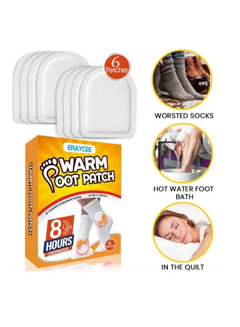 ERAYCEE Foot Warm Patch 6 PCS Safe And Adhesive Heat Patch Feet Warmers For On-The-Go Warmth For Outdoor Activities Skiing Hiking Heating Patch Winter Body Warmer - Image 4