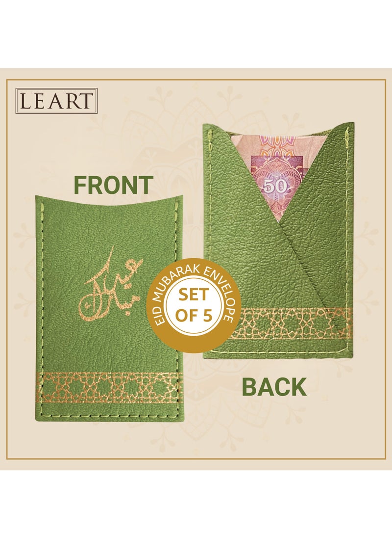 LeArt Leather Eid Envelopes - Eid Mubarak Envelopes | Eid Envelopes | Eid Decorations | Eid Envelopes for Kids (Multicolour)  - Image 2