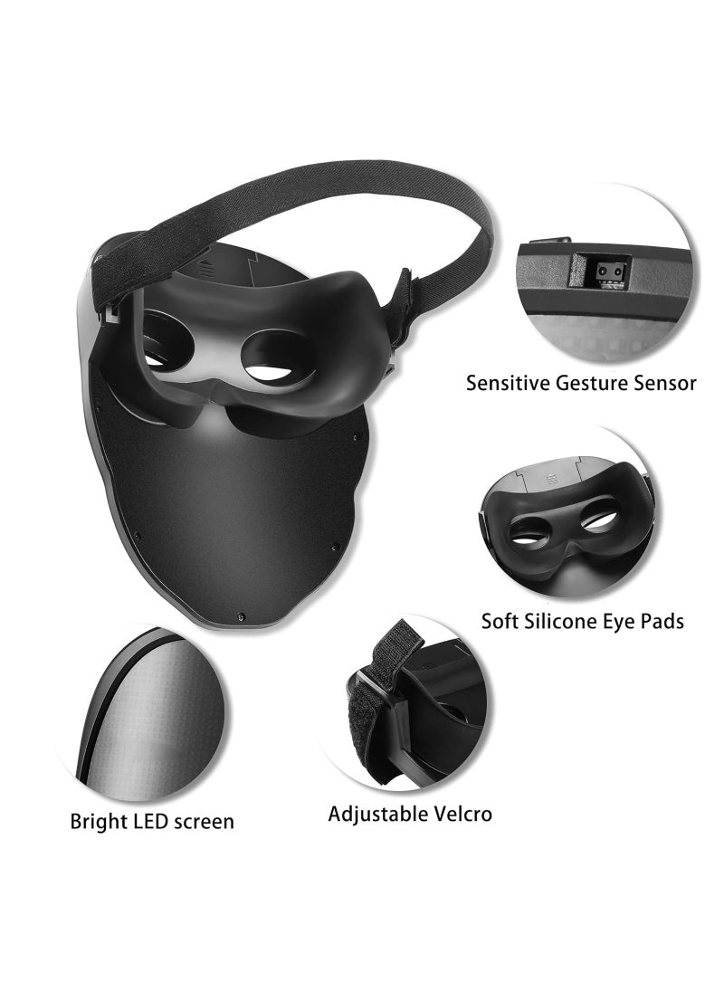 Elevate your cosplay game with the Bluetooth Programmable LED Face Mask, a dazzling light-up accessory boasting an automatic induction switch for a show-stopping effect.