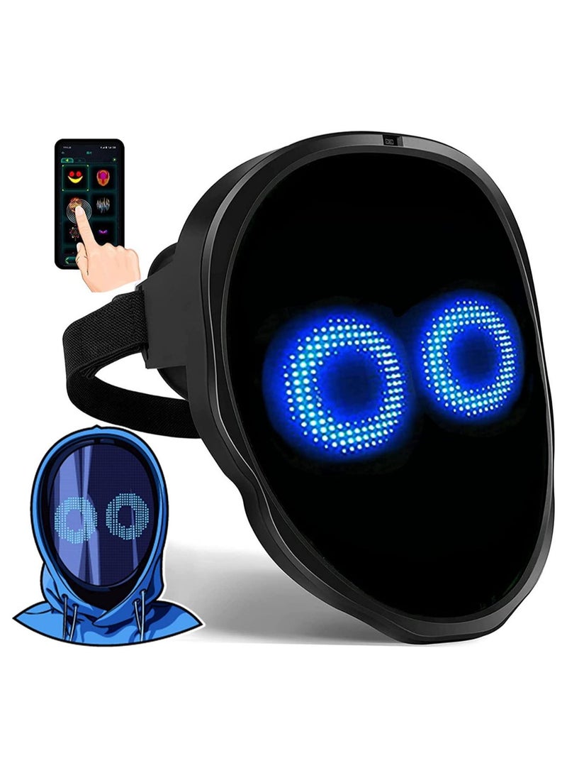 Generic Elevate your cosplay game with the Bluetooth Programmable LED Face Mask, a dazzling light-up accessory boasting an automatic induction switch for a show-stopping effect.  - Image 3