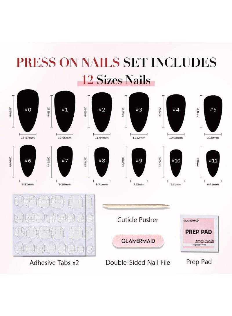 خاجول أظافر متوسطة الحجم باللون الأحمر اللوزي الكرزي اللوزي بريس أون أظافر بريس أون أظافر هلامية ناعمة هلامية يدوية الصنع، أظافر هلامية لاصقة حمراء داكنة رفيعة لاصقة، أظافر مزيفة بيضاوية قصيرة مزاجية اللون بورجوندي، طقم أظافر مزيفة للسيدات لاصقة أكريليك قابلة لإعادة الاستخدام - Image 5