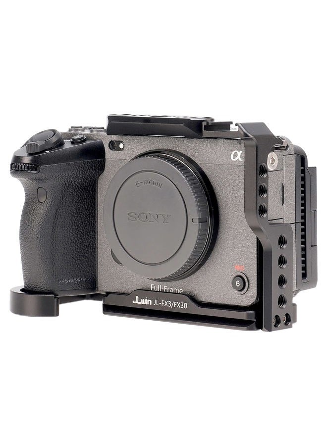 FOEASY Foto4easy fx3&fx30 cage rig for Sony FX30 FX3 Camera,Quick Release Plate for Arca-Swiss,NATO Rail,1/4" & 3/8" Screw Holes and Cold Shoe Mount for Accessories - Image 2