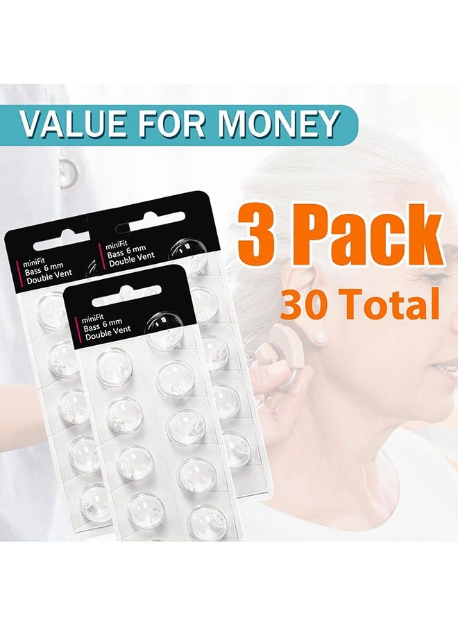 Tingoton Tingoton Hearing Aid Domes for Oticon MiniFit Double Vent Bass Domes: 3 Packs (6mm),Universal Domes for Oticon Hearing Aid Supplies  - Image 4