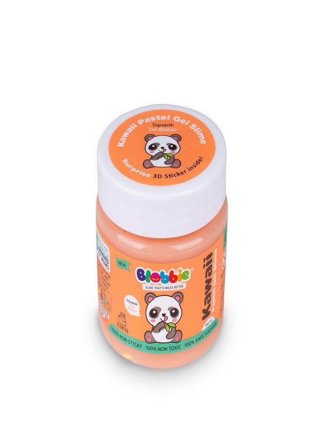 Blobbie® Kawaii Pastel Gel Slime Set of 3 for Girls |Free 3D Kawaii Character Stickers | Pink Purple Peach | Scented | 130 ml x 3 = 390 ml |100% Non-Sticky | 100% Safe & Non-Toxic | for Age 4+ Years - Image 3