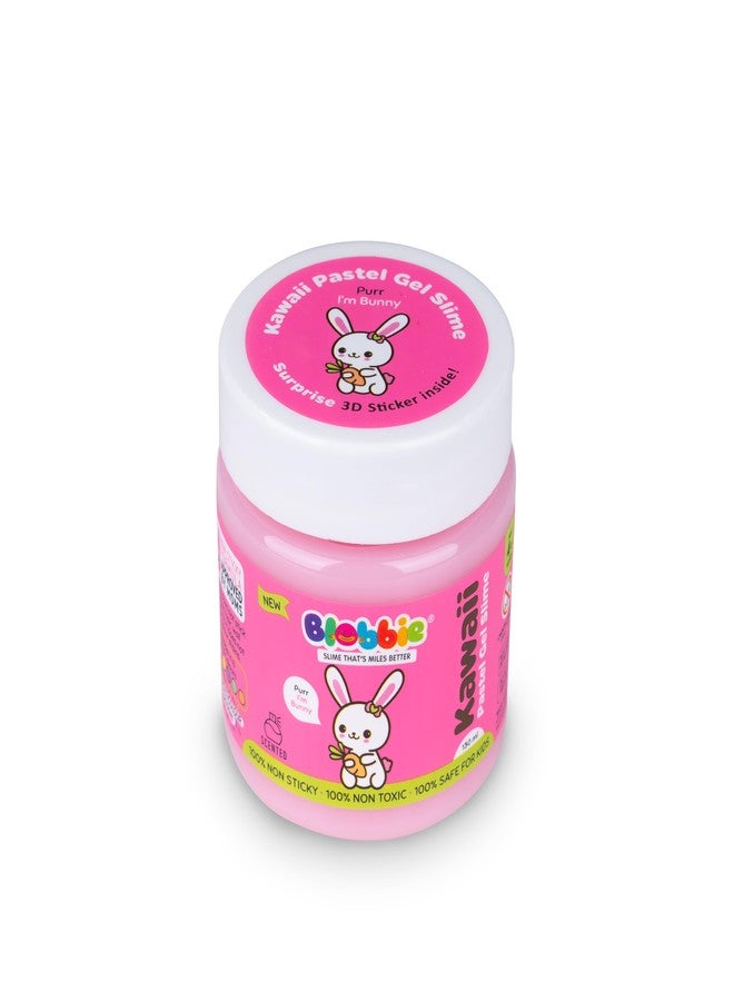 Blobbie® Kawaii Pastel Gel Slime Set of 3 for Girls |Free 3D Kawaii Character Stickers | Pink Purple Peach | Scented | 130 ml x 3 = 390 ml |100% Non-Sticky | 100% Safe & Non-Toxic | for Age 4+ Years - Image 2