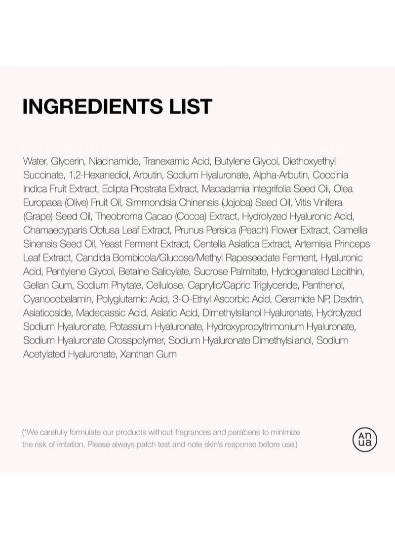 HK Anua 10% Niacinamide+ 4% Tranexamic Acid Serum, Ceramide, Hyaluronic Acid, Vitamin B12 Natural Color, for Sensitive Skin, Korean Glass Skin, Fragrance-free 30 ml - Image 5