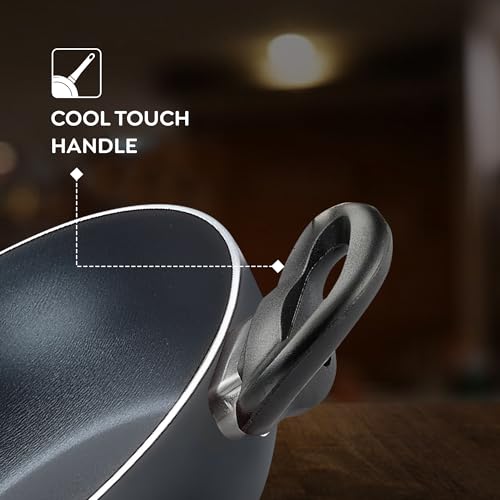 Judge by Prestige Ace Aluminium Non-Stick Cookware Set - Kadai 20 cm, Fry Pan 20 cm, Omni Tawa 25 cm - 1 Unit Each, Black - Image 3