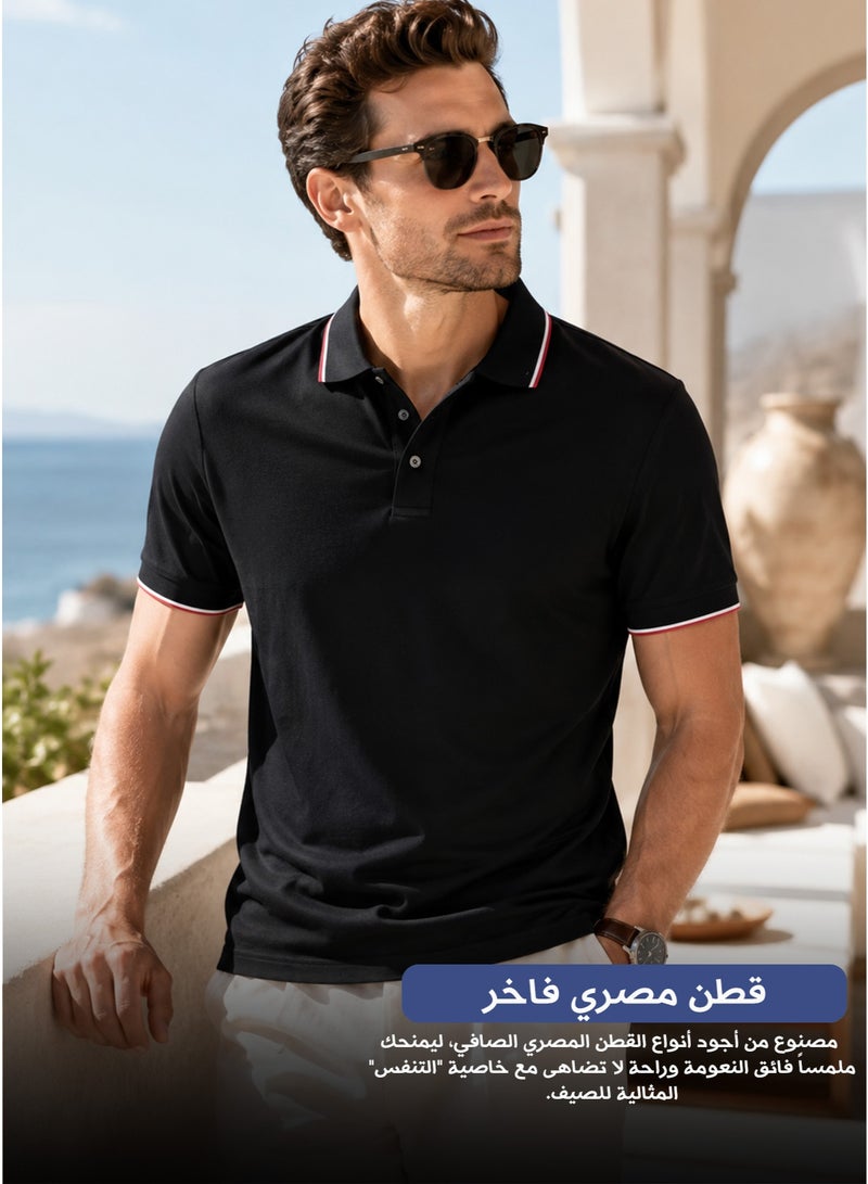 tag The Premium Trio: 100% Pure Egyptian Cotton Polo Shirts     Large Size - Image 2