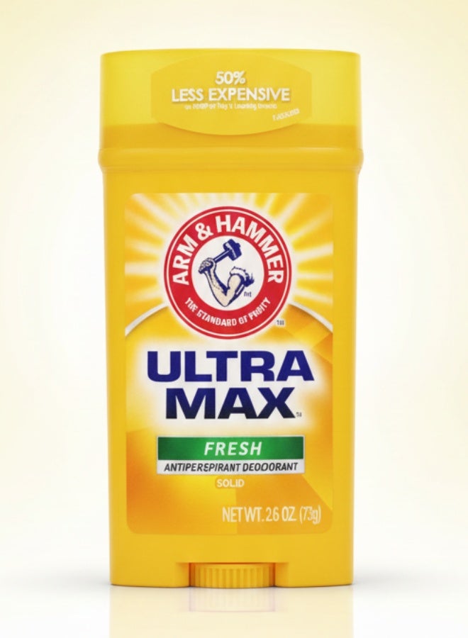 Arm & Hammer Ultra Max Fresh Antiperspirant Deodorant Solid 73 g Long Lasting Sweat Protection Odor Control Skin Friendly - Image 1