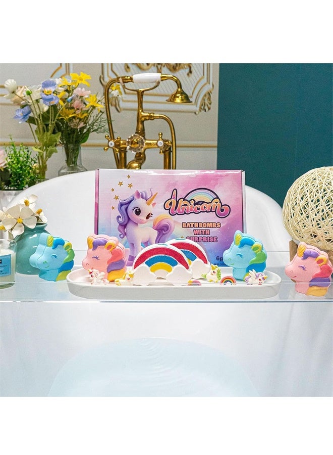 Beauenty Bath Bombs for Kids with Toys Inside，6PC Unicorn Bath Bombs with Surprise Gifts,Safe Natural&NON-TOXIC Bubble Bath Bomb, Birthday Christmas New Year Gifts for Kids Boys Girls - Image 5