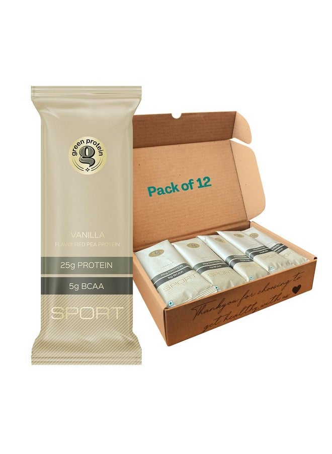 GREEN PROTEIN بروتين أخضر بروتين البازلاء المعزول، 100% نباتي 25 جرام بروتين نباتي (عبوة من 12، فانيليا فرنسية (عبوة من 12)) - Image 1