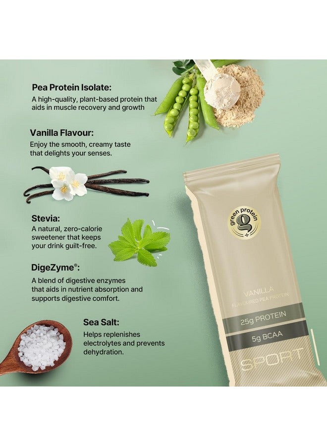 GREEN PROTEIN بروتين أخضر بروتين البازلاء المعزول، 100% نباتي 25 جرام بروتين نباتي (عبوة من 12، فانيليا فرنسية (عبوة من 12)) - Image 3