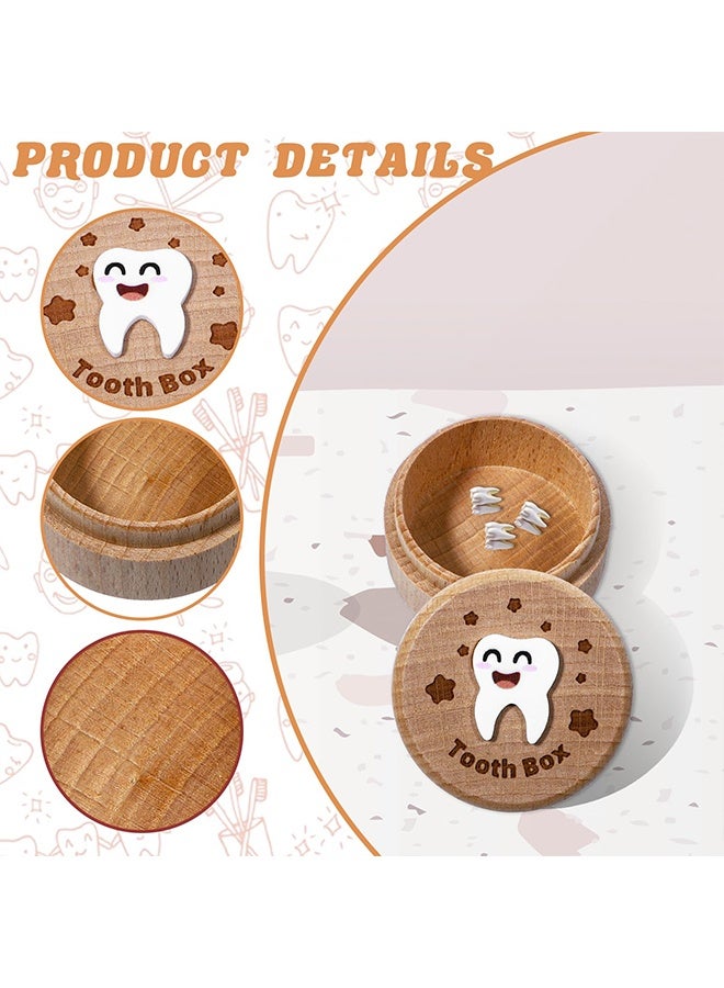 1 Pc 3D Carved Wooden Tooth Fairy Box, Cute Lost Tooth Keepsake Holder, Kids First Teeth Storage Box for Birthday, Baby Shower & Holiday Gifts - Image 3