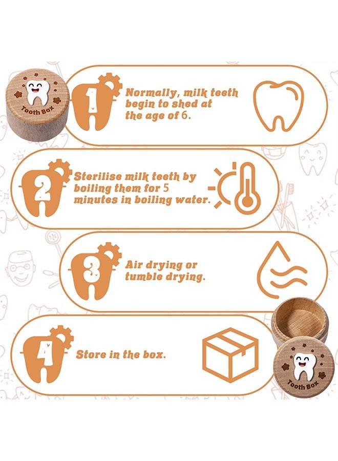 1 Pc 3D Carved Wooden Tooth Fairy Box, Cute Lost Tooth Keepsake Holder, Kids First Teeth Storage Box for Birthday, Baby Shower & Holiday Gifts - Image 4