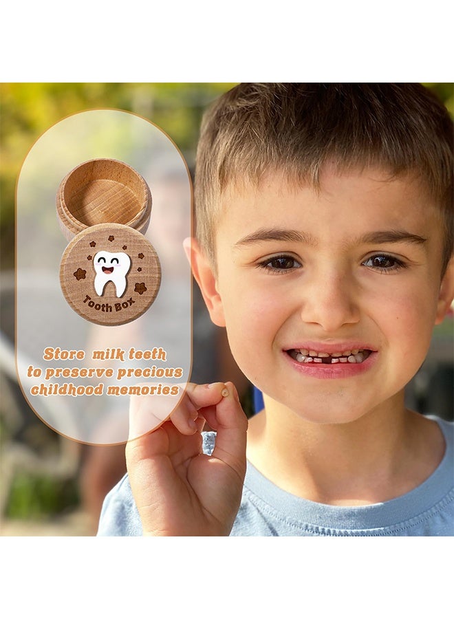 1 Pc 3D Carved Wooden Tooth Fairy Box, Cute Lost Tooth Keepsake Holder, Kids First Teeth Storage Box for Birthday, Baby Shower & Holiday Gifts - Image 5