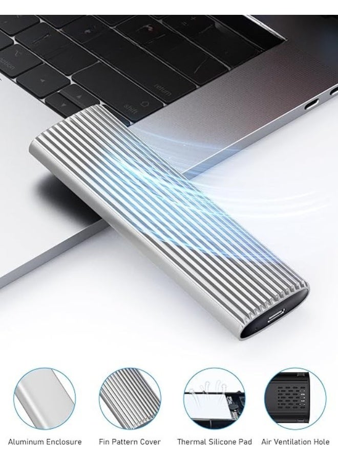 Tool-Free M.2 NVMe/SATA SSD Enclosure – 10Gbps USB 3.2 Gen 2, Supports 2230/2242/2260/2280, with USB-C and USB-A Cables - Image 2