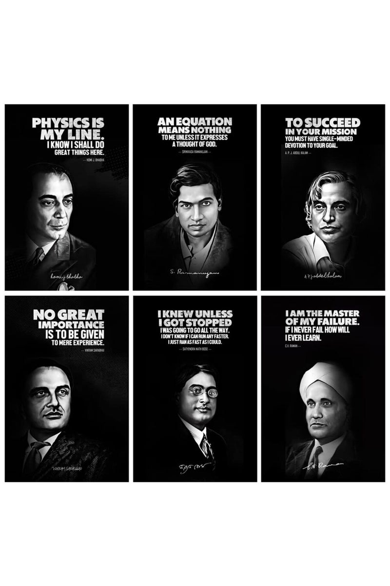SWASUM Great Scientist Motivational Quotes Posters - Pack of 6 - Image 1
