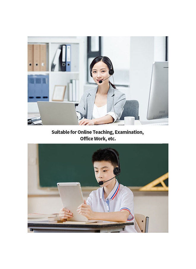 Generic - SY490MV Call Center Wired Headset Wired Control USB Port With Microphone Telephone Operator Headphone Noise Canceling for Computer Phones Desktop Boxes Black - Image 1