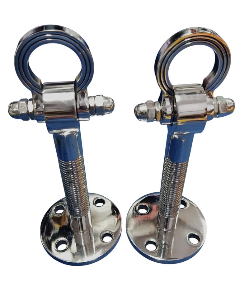 Kkriya Home Decor 10 inch Kkriya home decor HIGrade Heavy Duty Pure Stainless Steel Super Quality Life TIME WARRENTY Ceiling KADA Swing Weight Capacity of 2000KG Pack of 2PCS Strong and Sturdy - Image 1