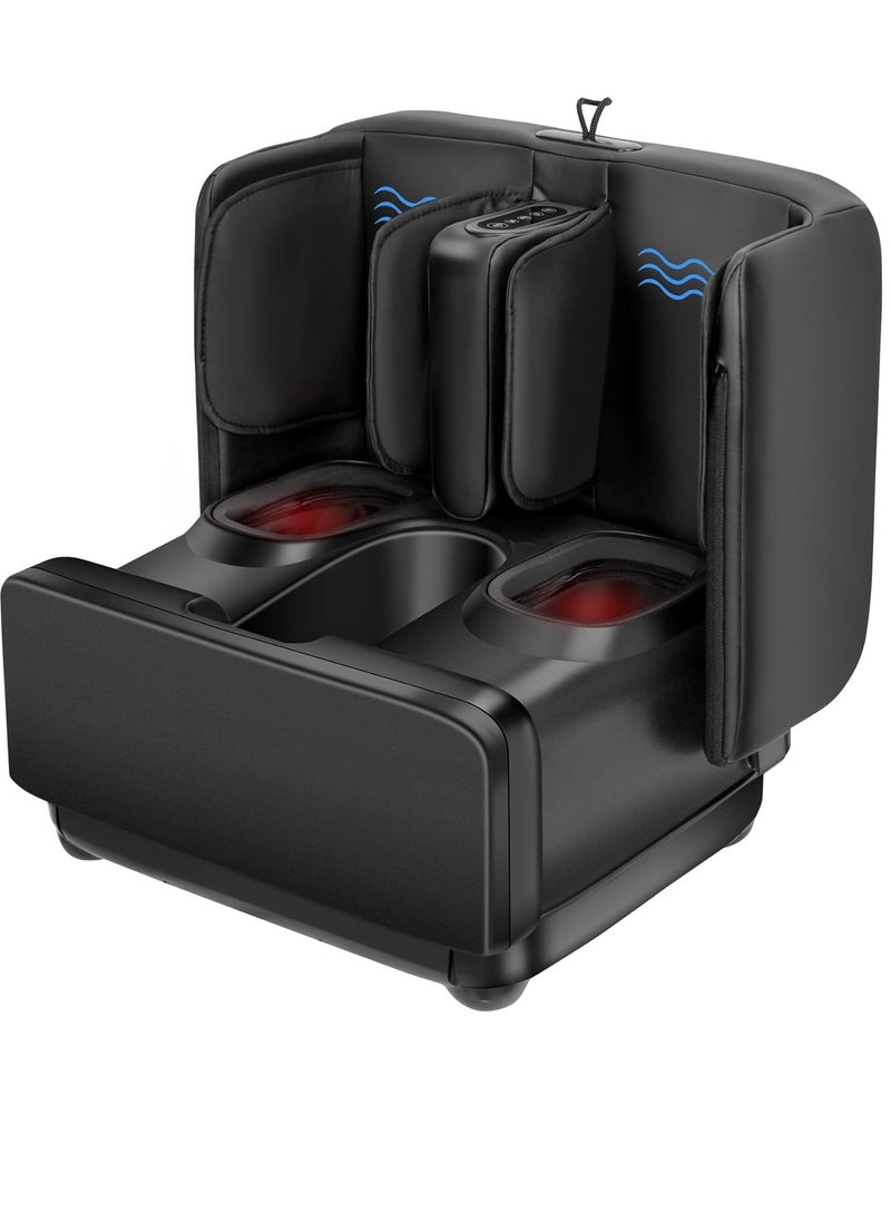 Sky Land - 2-in-1 Shiatsu Foot and Calf Massager with Heat, Compression & Vibration – Pain Relief for Feet, Legs & Ankles – Electric Massage Machine & Heated Footrest Ottoman – EM-2196 - Image 1